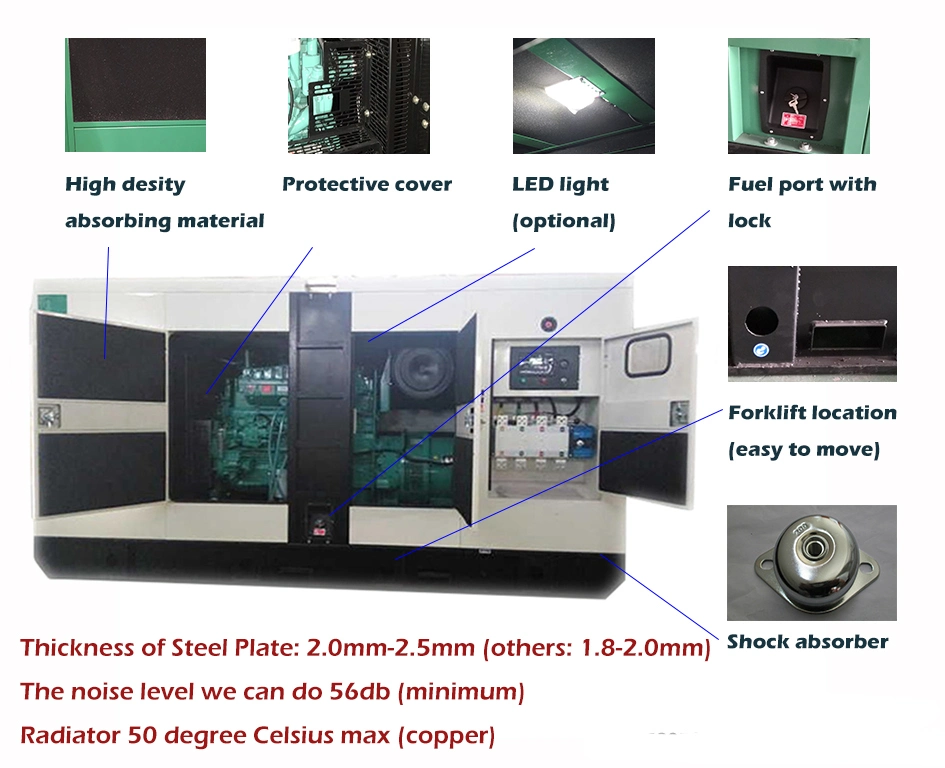 6kw 7.5kVA Air-Cooled Three Phase 10HP Silent Diesel Generator Set Customs Data